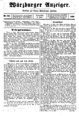 Würzburger Anzeiger (Neue Würzburger Zeitung) Donnerstag 2. Juni 1859