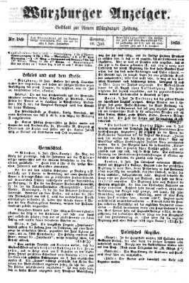 Würzburger Anzeiger (Neue Würzburger Zeitung) Sonntag 10. Juli 1859