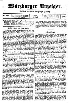 Würzburger Anzeiger (Neue Würzburger Zeitung) Dienstag 19. Juli 1859