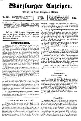 Würzburger Anzeiger (Neue Würzburger Zeitung) Freitag 29. Juli 1859