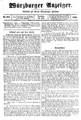 Würzburger Anzeiger (Neue Würzburger Zeitung) Samstag 30. Juli 1859