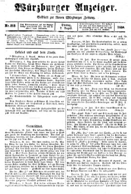 Würzburger Anzeiger (Neue Würzburger Zeitung) Dienstag 2. August 1859