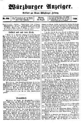 Würzburger Anzeiger (Neue Würzburger Zeitung) Montag 22. August 1859