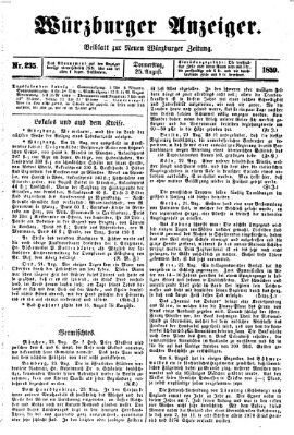 Würzburger Anzeiger (Neue Würzburger Zeitung) Donnerstag 25. August 1859