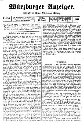 Würzburger Anzeiger (Neue Würzburger Zeitung) Freitag 26. August 1859