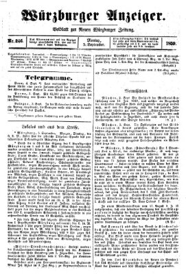 Würzburger Anzeiger (Neue Würzburger Zeitung) Montag 5. September 1859