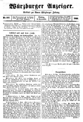 Würzburger Anzeiger (Neue Würzburger Zeitung) Dienstag 6. September 1859