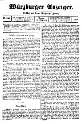 Würzburger Anzeiger (Neue Würzburger Zeitung) Montag 12. September 1859