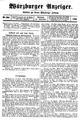 Würzburger Anzeiger (Neue Würzburger Zeitung) Mittwoch 14. September 1859