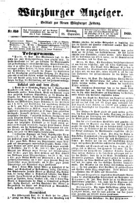 Würzburger Anzeiger (Neue Würzburger Zeitung) Sonntag 18. September 1859