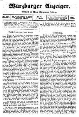 Würzburger Anzeiger (Neue Würzburger Zeitung) Freitag 7. Oktober 1859