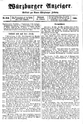 Würzburger Anzeiger (Neue Würzburger Zeitung) Mittwoch 12. Oktober 1859