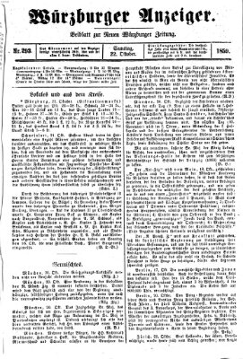 Würzburger Anzeiger (Neue Würzburger Zeitung) Samstag 22. Oktober 1859