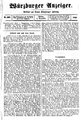 Würzburger Anzeiger (Neue Würzburger Zeitung) Freitag 4. November 1859