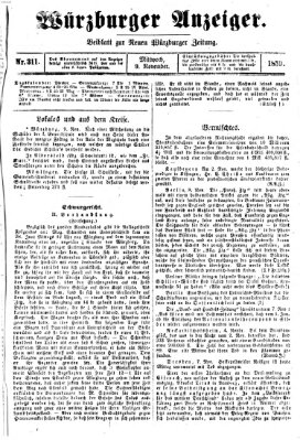 Würzburger Anzeiger (Neue Würzburger Zeitung) Mittwoch 9. November 1859