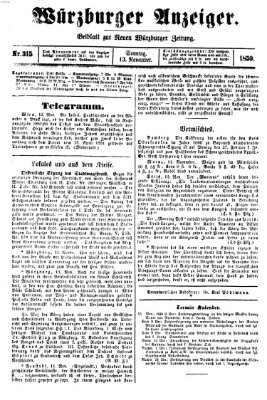 Würzburger Anzeiger (Neue Würzburger Zeitung) Sonntag 13. November 1859