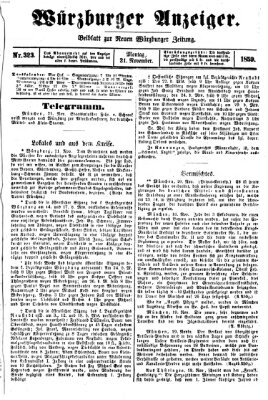 Würzburger Anzeiger (Neue Würzburger Zeitung) Montag 21. November 1859