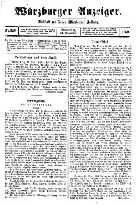 Würzburger Anzeiger (Neue Würzburger Zeitung) Donnerstag 24. November 1859