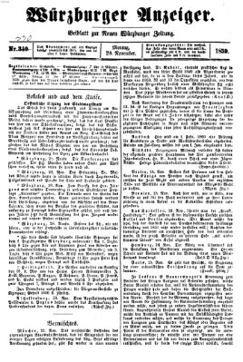 Würzburger Anzeiger (Neue Würzburger Zeitung) Montag 28. November 1859