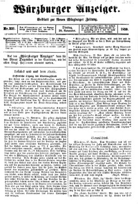 Würzburger Anzeiger (Neue Würzburger Zeitung) Dienstag 29. November 1859