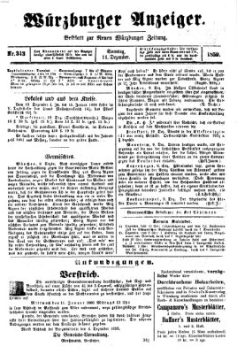 Würzburger Anzeiger (Neue Würzburger Zeitung) Sonntag 11. Dezember 1859