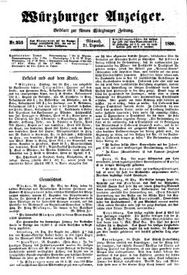 Würzburger Anzeiger (Neue Würzburger Zeitung) Mittwoch 21. Dezember 1859