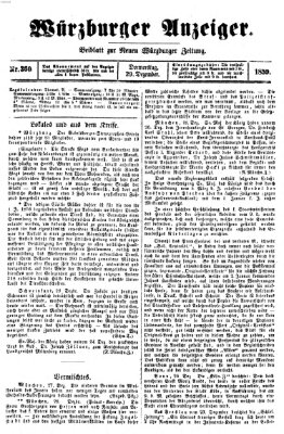 Würzburger Anzeiger (Neue Würzburger Zeitung) Donnerstag 29. Dezember 1859