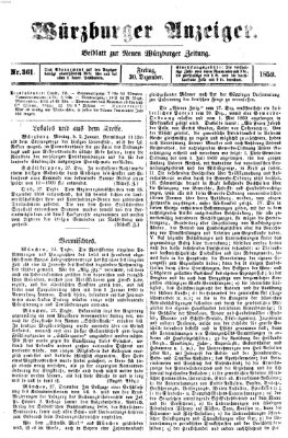 Würzburger Anzeiger (Neue Würzburger Zeitung) Freitag 30. Dezember 1859