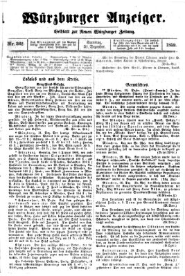 Würzburger Anzeiger (Neue Würzburger Zeitung) Samstag 31. Dezember 1859