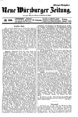 Neue Würzburger Zeitung Dienstag 10. Januar 1860