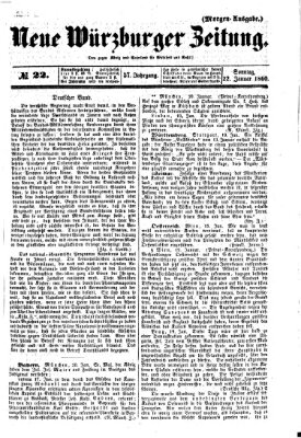 Neue Würzburger Zeitung Sonntag 22. Januar 1860