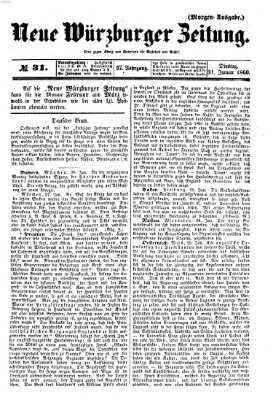 Neue Würzburger Zeitung Dienstag 31. Januar 1860