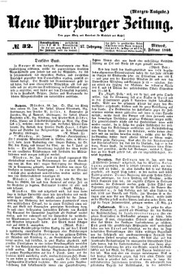 Neue Würzburger Zeitung Mittwoch 1. Februar 1860