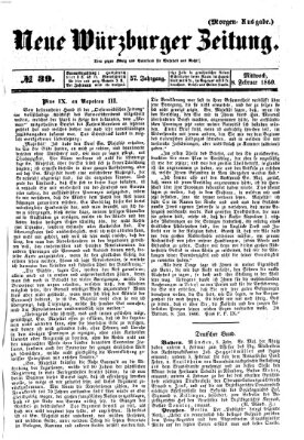 Neue Würzburger Zeitung Mittwoch 8. Februar 1860