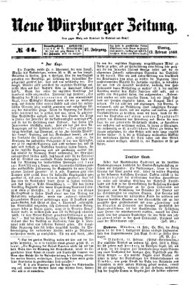 Neue Würzburger Zeitung Montag 13. Februar 1860