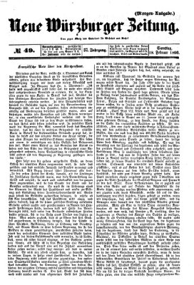 Neue Würzburger Zeitung Samstag 18. Februar 1860