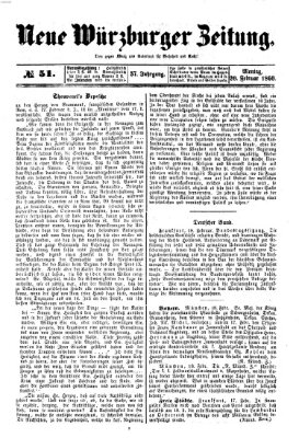 Neue Würzburger Zeitung Montag 20. Februar 1860