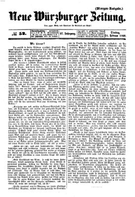 Neue Würzburger Zeitung Dienstag 21. Februar 1860