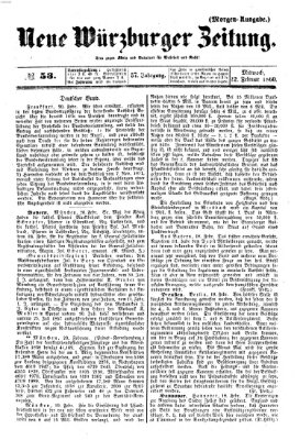 Neue Würzburger Zeitung Mittwoch 22. Februar 1860