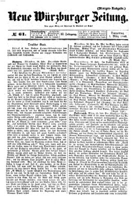 Neue Würzburger Zeitung Donnerstag 1. März 1860