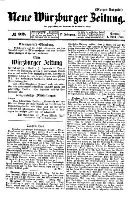 Neue Würzburger Zeitung Sonntag 1. April 1860