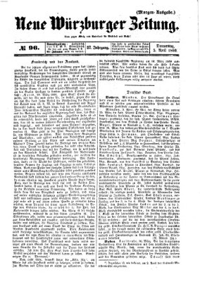 Neue Würzburger Zeitung Donnerstag 5. April 1860