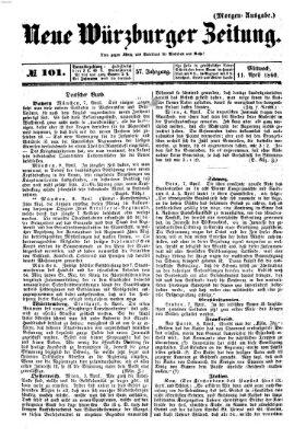 Neue Würzburger Zeitung Mittwoch 11. April 1860