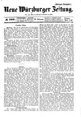 Neue Würzburger Zeitung Dienstag 17. April 1860