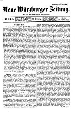 Neue Würzburger Zeitung Freitag 20. April 1860