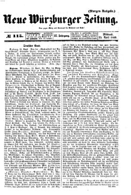 Neue Würzburger Zeitung Mittwoch 25. April 1860