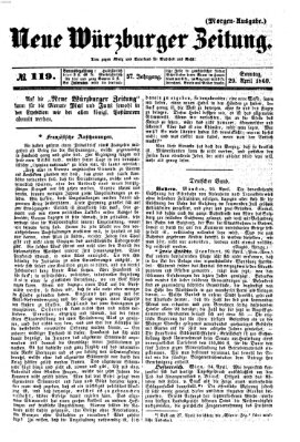 Neue Würzburger Zeitung Sonntag 29. April 1860