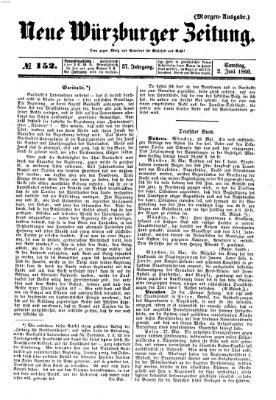 Neue Würzburger Zeitung Samstag 2. Juni 1860