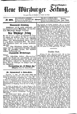 Neue Würzburger Zeitung Freitag 22. Juni 1860