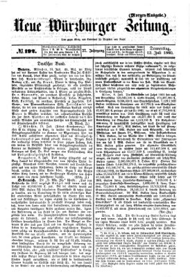 Neue Würzburger Zeitung Donnerstag 12. Juli 1860